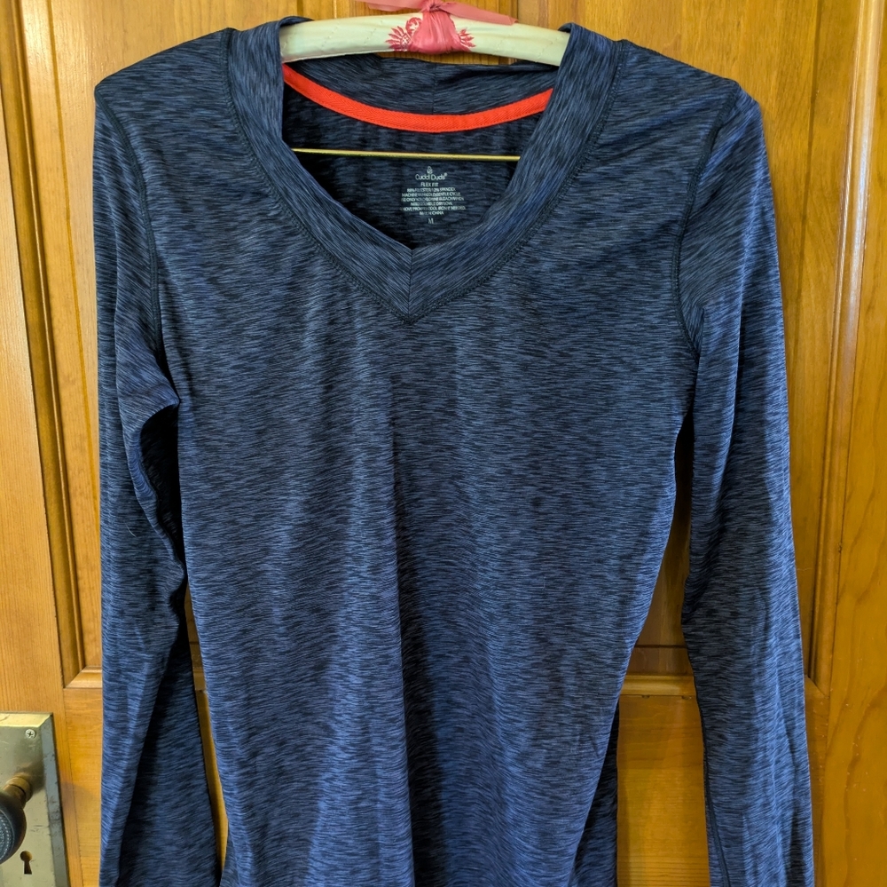 Cuddl Duds Navy Heather Long Sleeve Tee